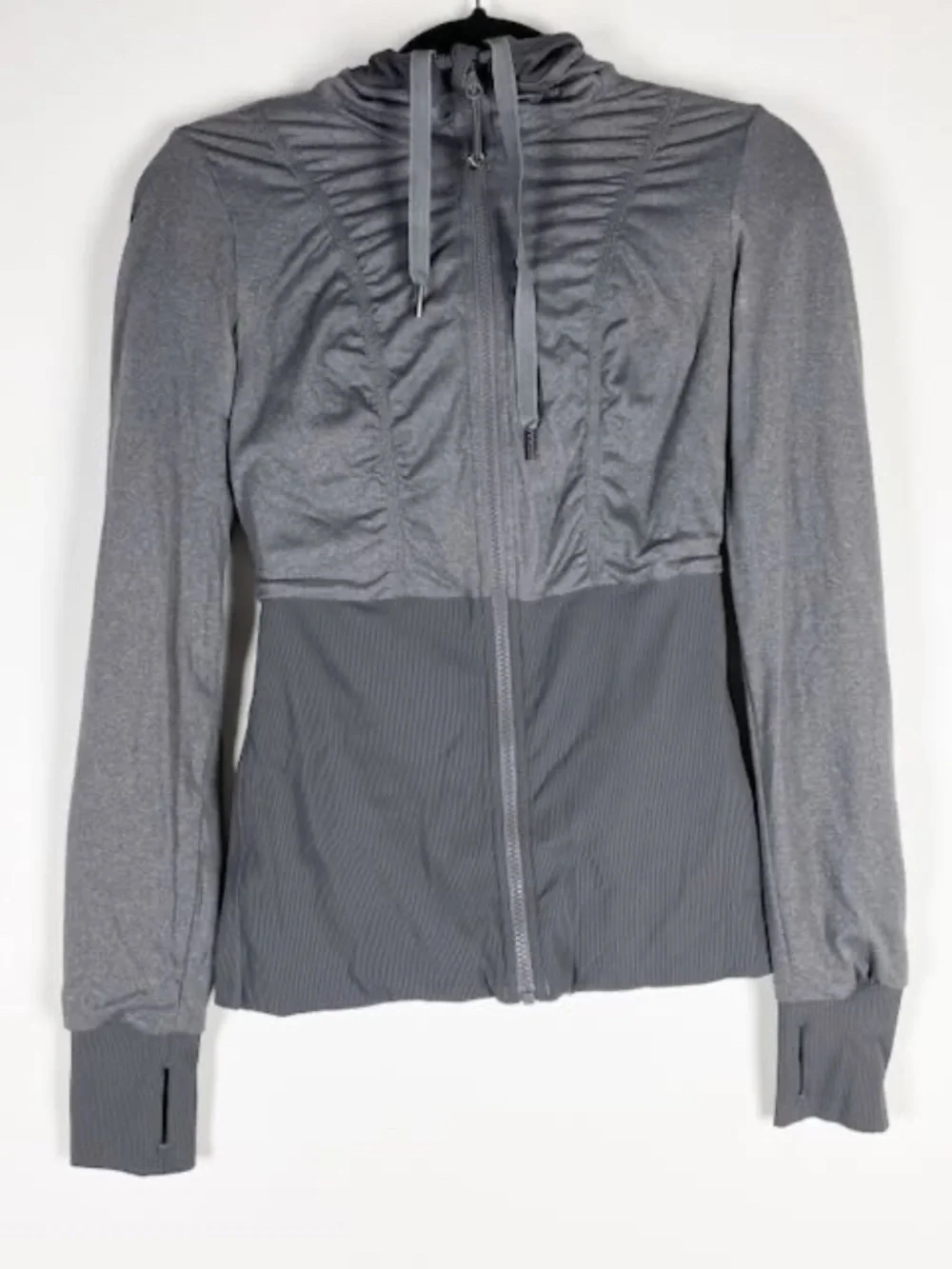 Lululemon Women's Dance Studio Full Zip Reversible Hooded Jacket Blurred Gray M